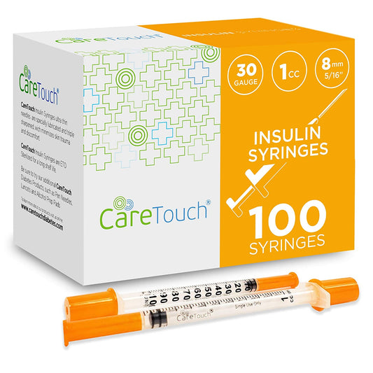 Care Touch U-100 Insulin Syringes 30g 5/16" - 8mm 1cc (Case of 5 units)