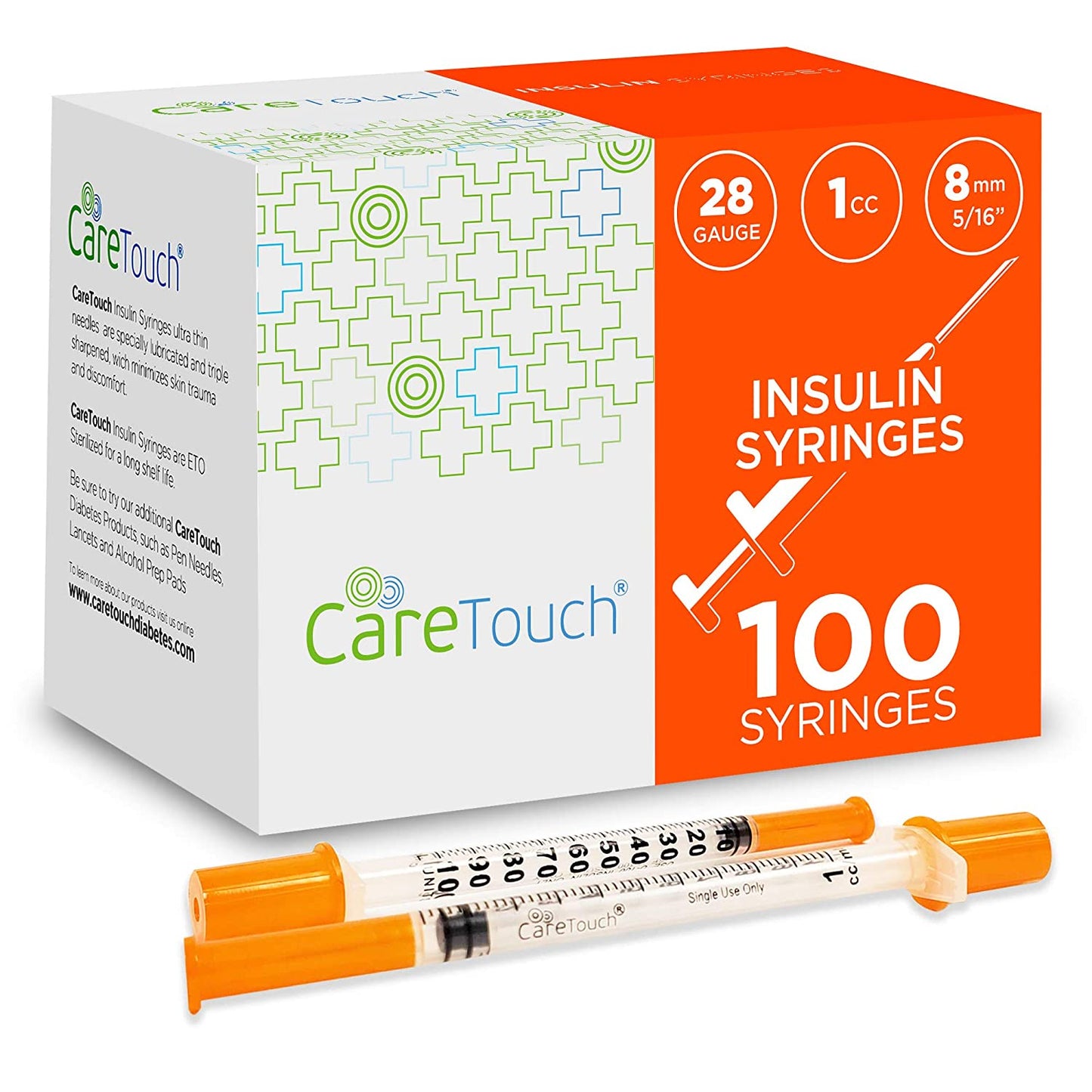 Care Touch Insulin Syringe 28g 5/16" - 1cc (Case of 5 units)