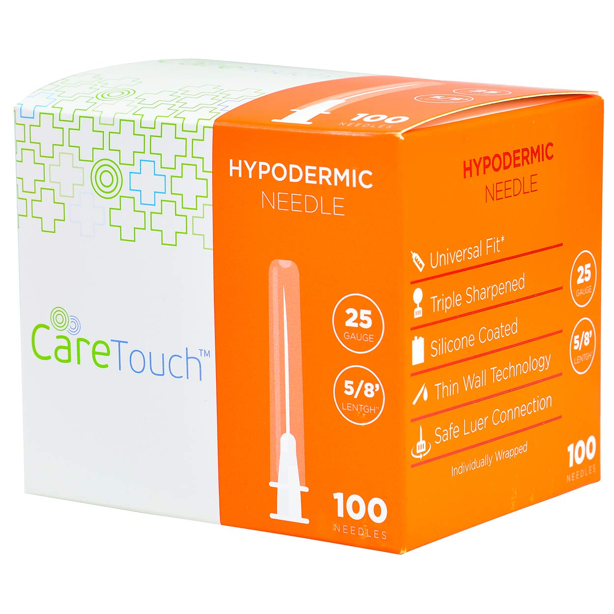 Care Touch Hypodermic Needle, 25GX5/8 (Case of 10 units)
