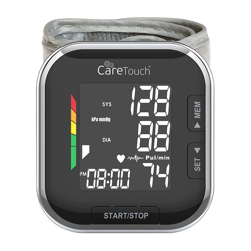 Care Touch Platinum Black - Automatic Digital Wrist Blood Pressure Monitor (Case of 18 units)