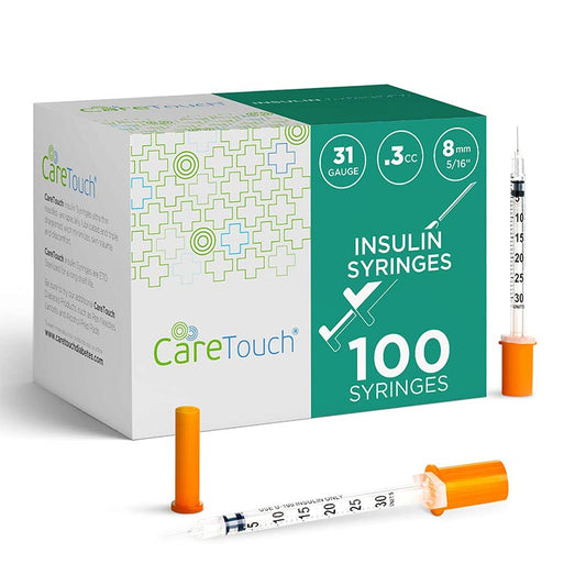 Care Touch U-100 Insulin Syringes 31g 5/16" - 8mm .3cc (Case of 5 units)