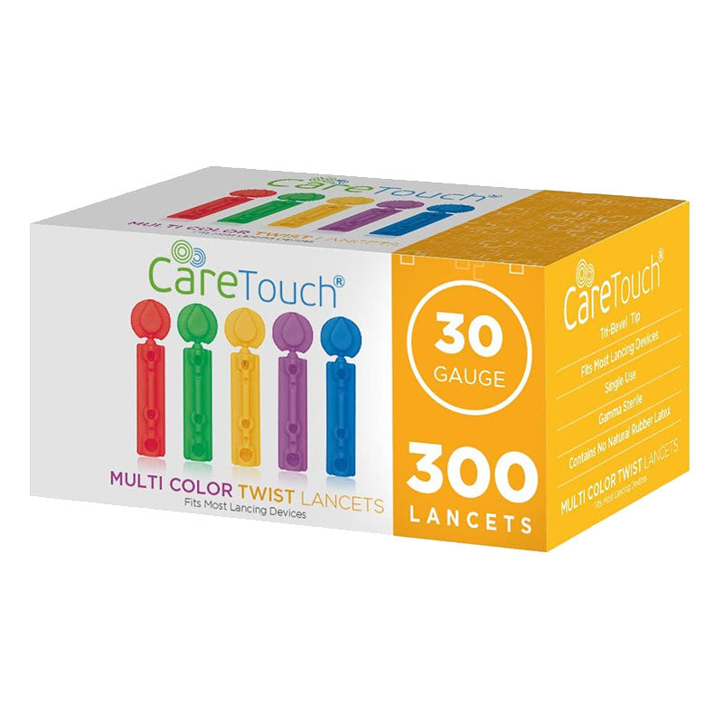 Care Touch Multi Color Twist Top Lancets 30 Gauge 300ct (Case of 40 units)