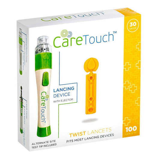 Care Touch Adjustable Lancing Device with Twist Top Lancets 30 Gauge 100ct (Case of 200 units)